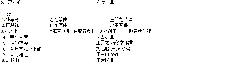 四川省社会艺术水平音乐考级―古筝考级演奏标准
